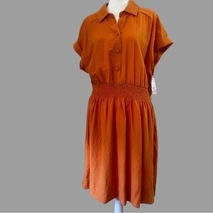 Ophelia Roe Women’s Button Front Summer Shirt Dress Size Large